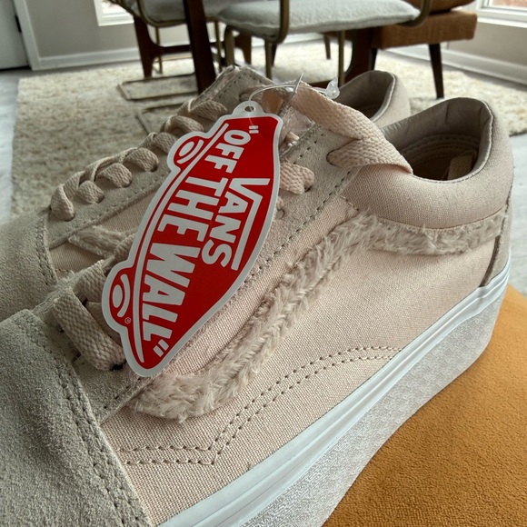 Vans Old Skool Stackform/ Platform Sneakers in Blush Pink Suede - Picture 6 of 8